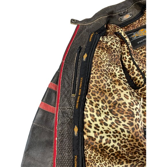 Power Trip Womens Brown Leather Motorcycle casual Jacket SKU 9247 - Picture 14 of 16